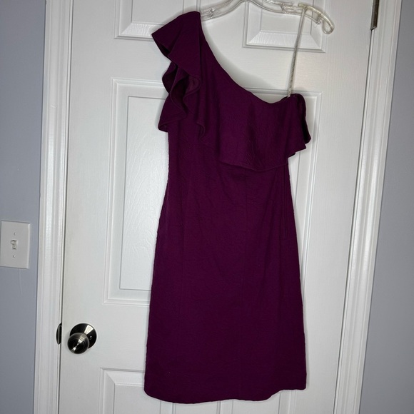 Lilly Pulitzer Bordeaux One-Shoulder Minidress in Amarena Cherry - Picture 9 of 13
